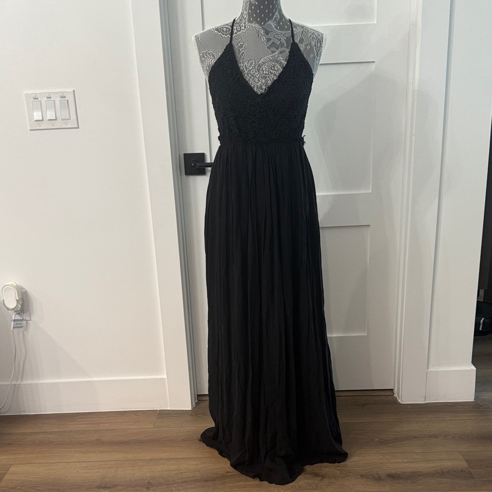 Forever 21 Black Halter Maxi Dress